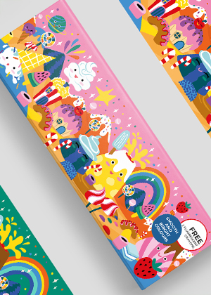 Packaging illustrations for Kokuyo Camlin